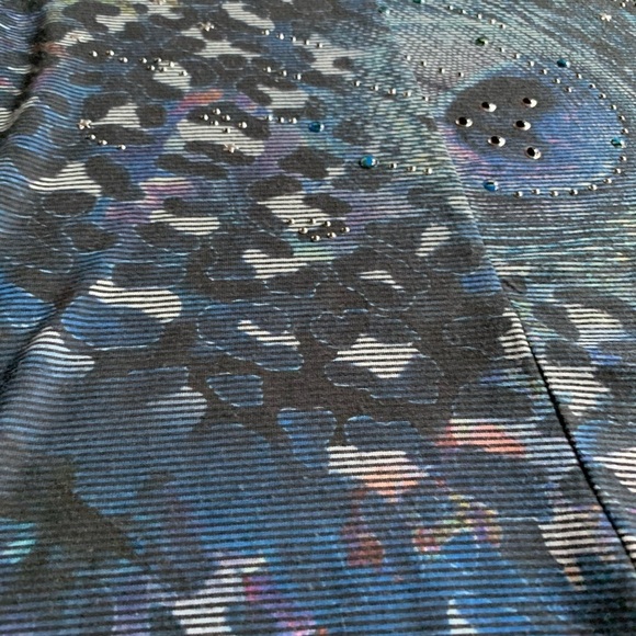 Alberto Makali Blue Asymmetrical Studded Top - Picture 4 of 9